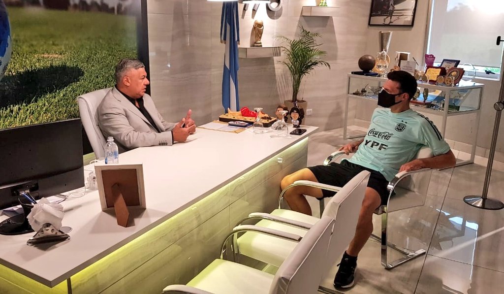 Reunión entre Tapia y&nbsp;Scaloni