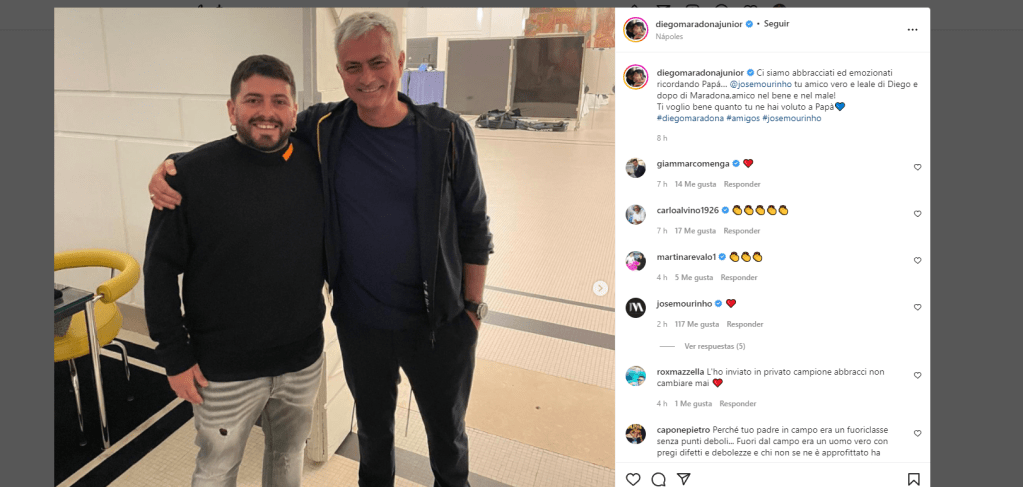 Diego Maradona Jr. habló de su encuentro con&nbsp;Mourinho